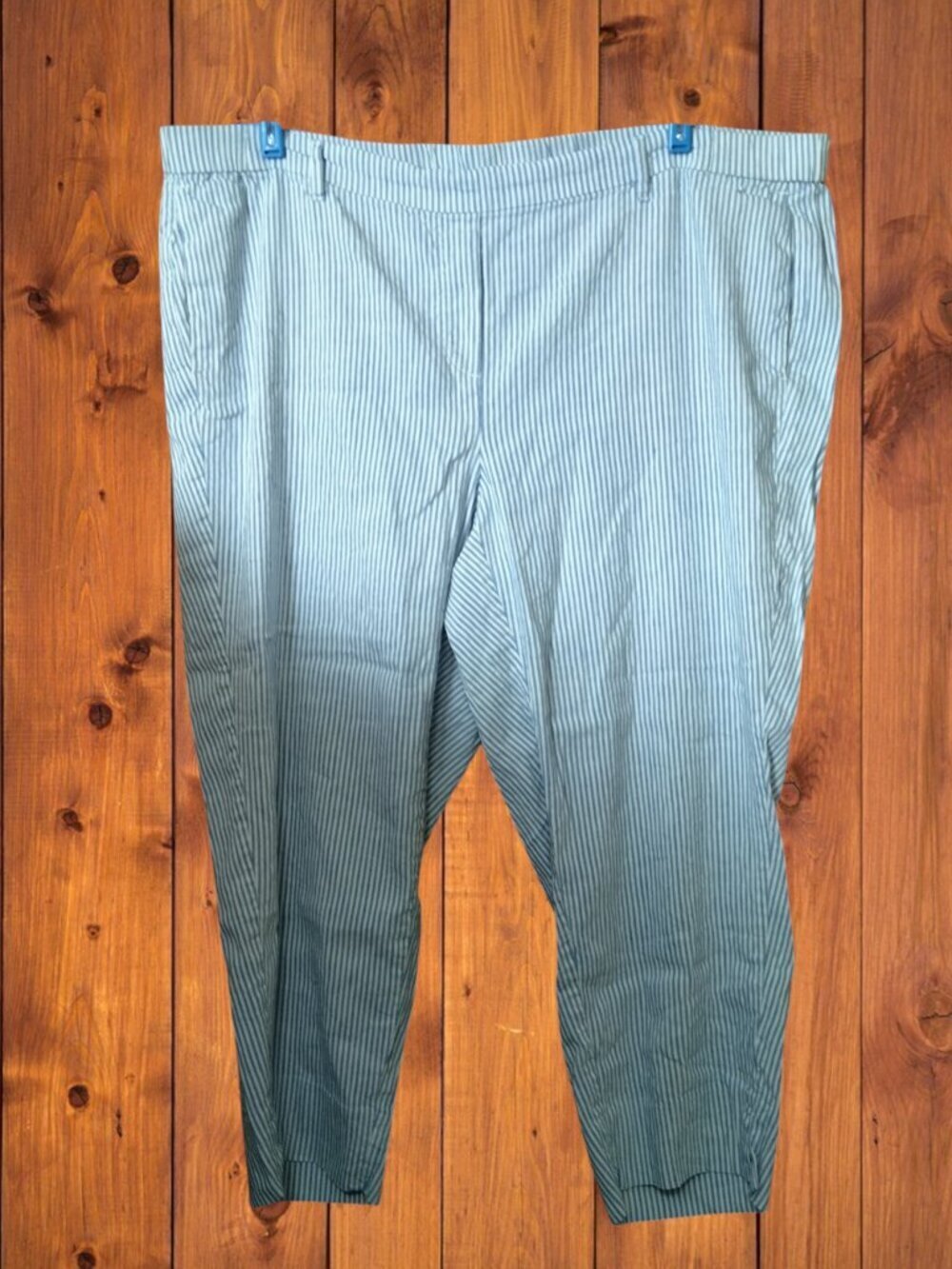 J. Jill Linen Blend Stretch Size 3X Striped Cropped Pull On Pants Beach Coastal